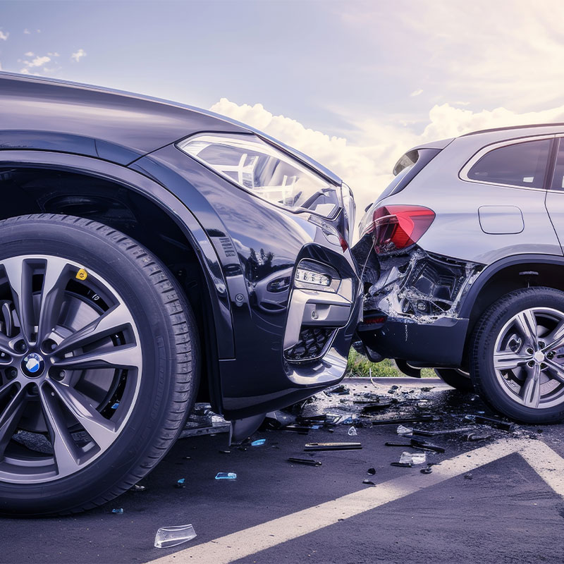 two vehicles after a collision