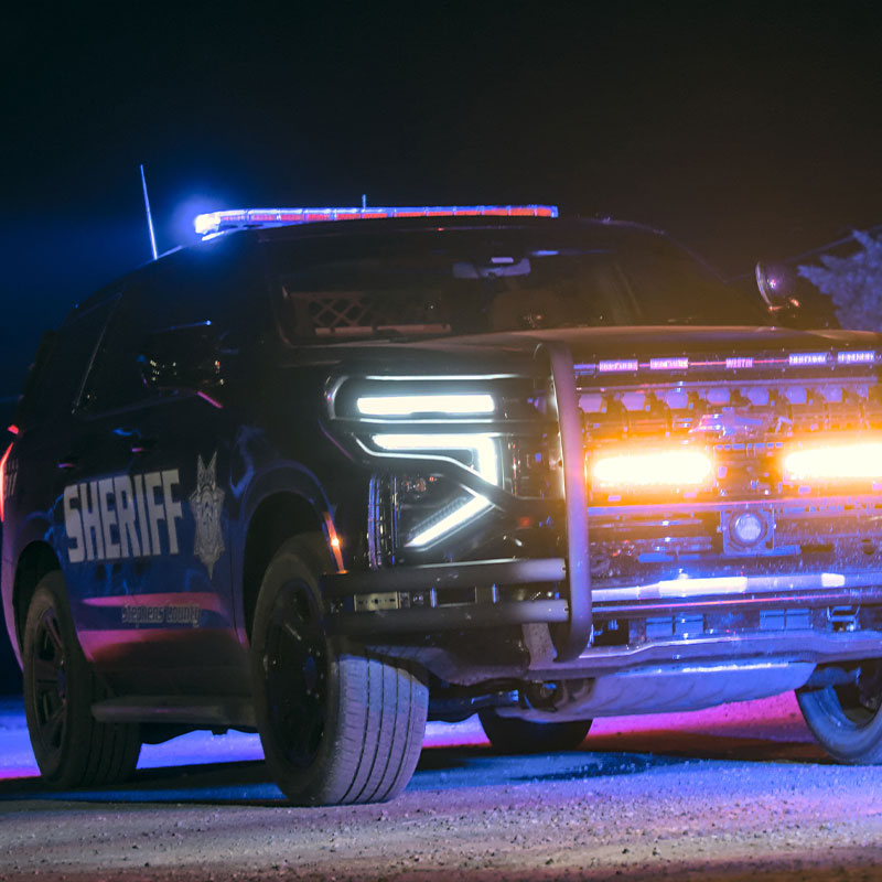 deputy vehicle with lights on